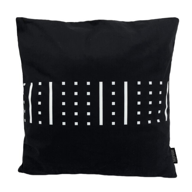 Sierkussen Senza Black/White #4 | 45 x 45 cm | Katoen/Polyester