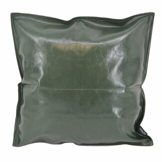Gek op kussens! Sierkussen Shiny Leather Donkergroen | 45 x 45 cm | PU Leder