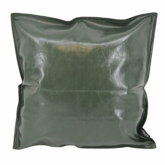 Gek op kussens! Sierkussen Shiny Leather Donkergroen | 45 x 45 cm | PU Leder