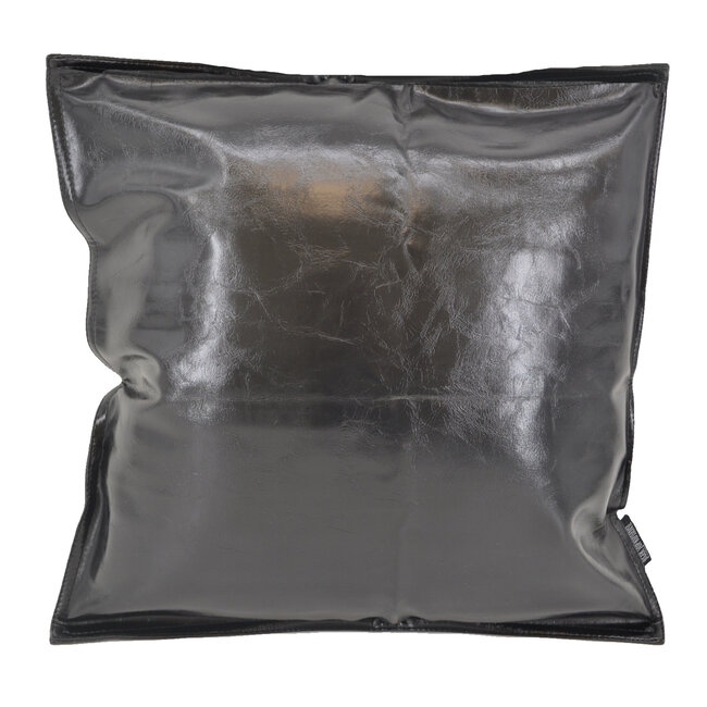Sierkussen Shiny Leather Zwart | 45 x 45 cm | PU Leder