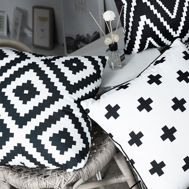 Sierkussen Soft Graphic Black | 45 x 45 cm | Katoen/Polyester