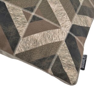 Sierkussen Stripe Patchwork #2 | 45 x 45 cm | PU Leder