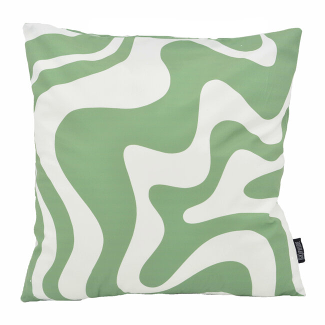 Sierkussen Swirl Abstract Groen | 45 x 45 cm | Katoen/Polyester