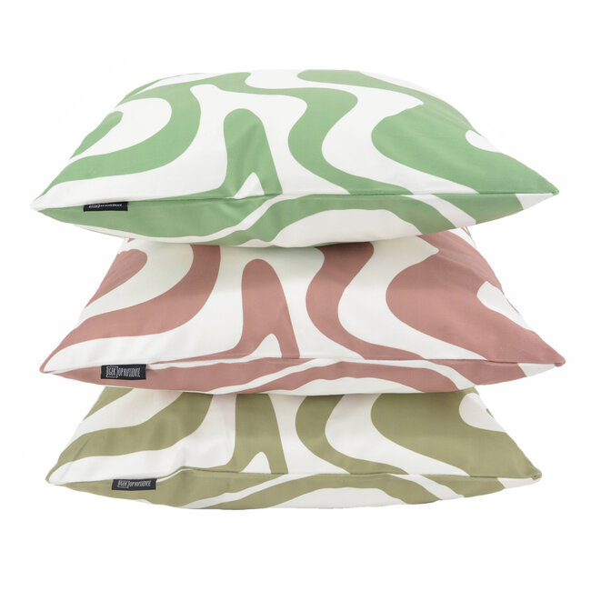 Sierkussen Swirl Abstract Groen | 45 x 45 cm | Katoen/Polyester