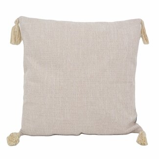 Gek op kussens! Sierkussen Tassle Washed Cream | 45 x 45 cm | Katoen