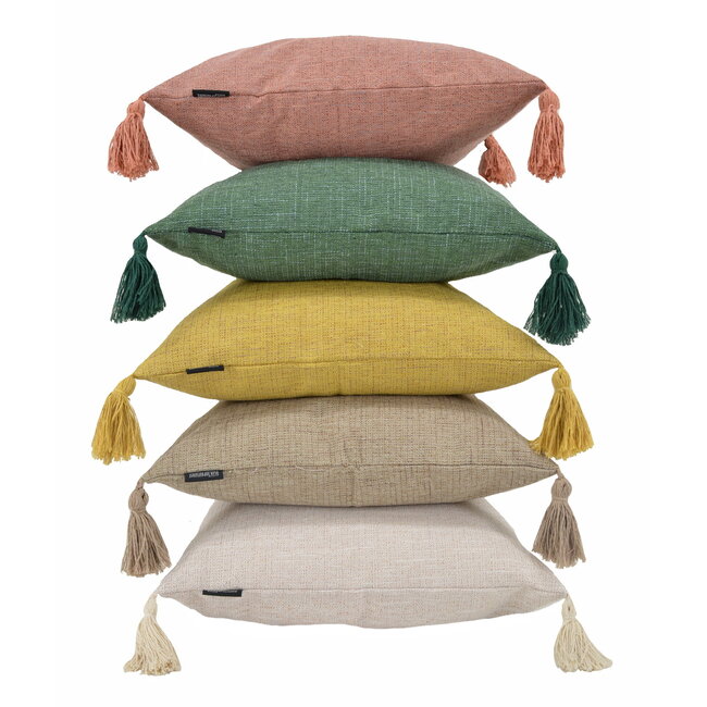 Sierkussen Tassle Washed Yellow | 45 x 45 cm | Katoen