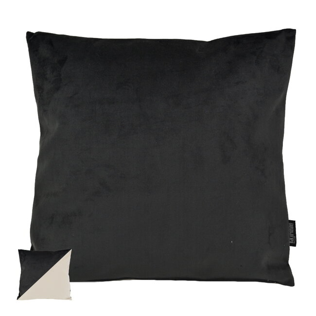 Sierkussen Velvet 2 Tone - Black / Cream | 45 x 45 cm | Velvet/Polyester