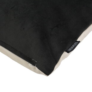 Sierkussen Velvet 2 Tone - Black / Cream | 45 x 45 cm | Velvet/Polyester