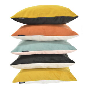 Sierkussen Velvet 2 Tone - Black / Cream | 45 x 45 cm | Velvet/Polyester