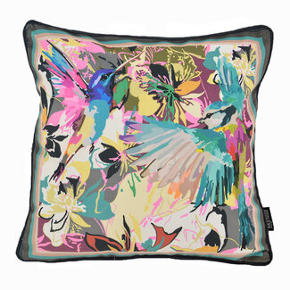 Gek op kussens! Sierkussen Velvet Artistic Birds | 45 x 45 cm | Polyester