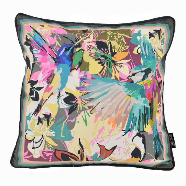 Sierkussen Velvet Artistic Birds | 45 x 45 cm | Polyester