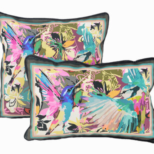 Sierkussen Velvet Artistic Birds | 45 x 45 cm | Polyester