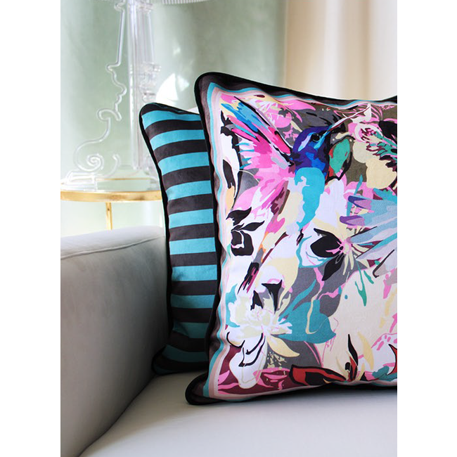 Sierkussen Velvet Artistic Birds | 45 x 45 cm | Polyester