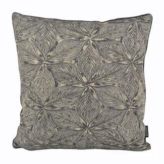 Gek op kussens! Sierkussen Velvet Black Flower | 45 x 45 cm | Velvet/Polyester