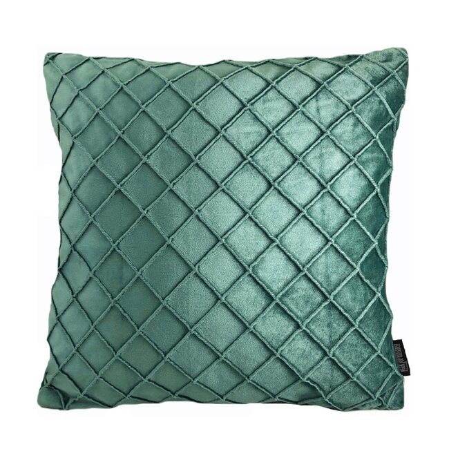 Sierkussen Velvet Cross Groen | 45 x 45 cm | Velvet/Polyester