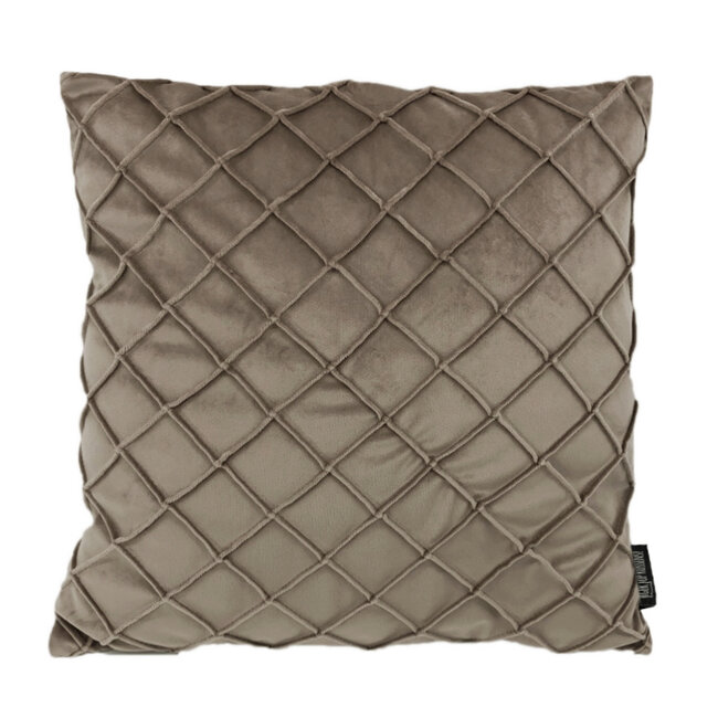 Sierkussen Velvet Cross Taupe | 45 x 45 cm | Velvet/Polyester