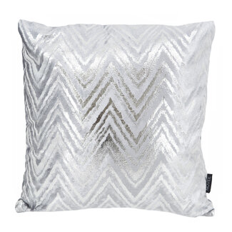 NOVÉE Sierkussen Velvet Glossy Zita Zilver | 45 x 45 cm | Velvet/Polyester