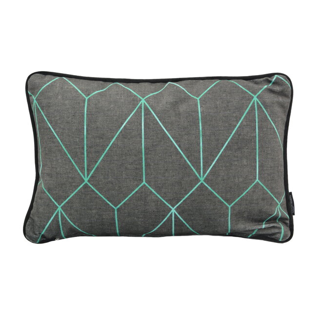 Sierkussen Velvet Graphic Green | 30 x 50 cm | Velvet/Polyester