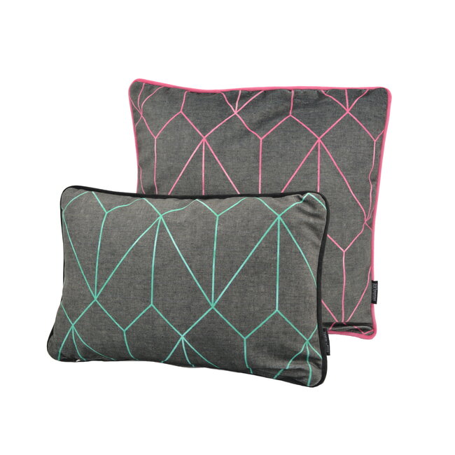 Sierkussen Velvet Graphic Green | 30 x 50 cm | Velvet/Polyester