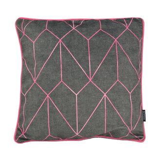 Gek op kussens! Sierkussen Velvet Graphic Pink | 45 x 45 cm | Velvet/Polyester