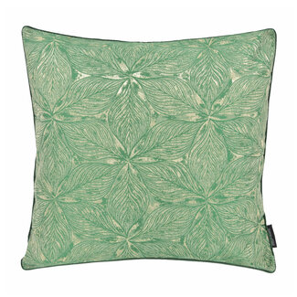 Gek op kussens! Sierkussen Velvet Green Flower | 45 x 45 cm | Velvet/Polyester