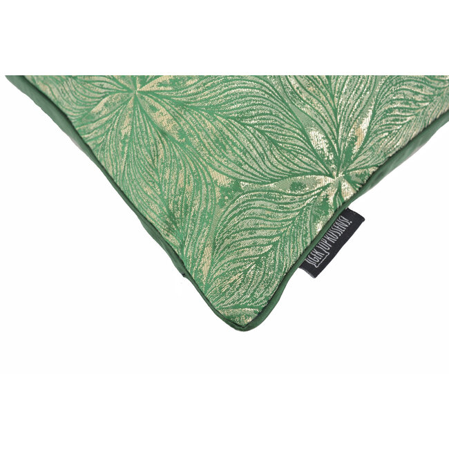 Sierkussen Velvet Green Flower | 30 x 50 cm | Velvet/Polyester