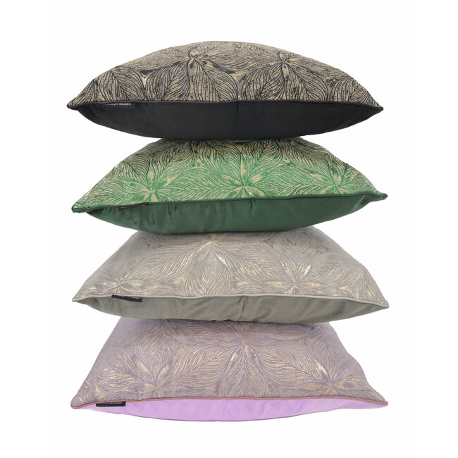 Sierkussen Velvet Green Flower | 30 x 50 cm | Velvet/Polyester