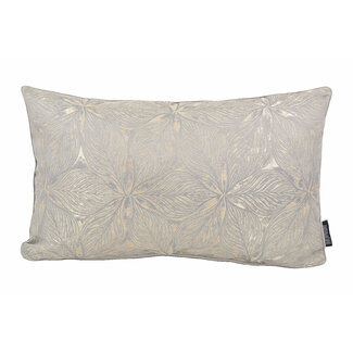 Gek op kussens! Sierkussen Velvet Grey Flower | 30 x 50 cm | Velvet/Polyester