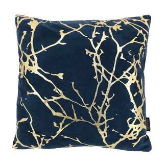 Gek op kussens! Sierkussen Velvet Marble Darkblue | 45 x 45 cm | Velvet/Polyester