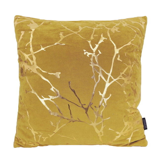 Sierkussen Velvet Marble Yellow | 45 x 45 cm | Velvet/Polyester