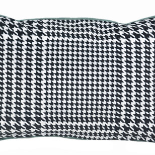 Sierkussen Velvet Pied-De-Poule Flower | 30 x 50 cm | Polyester