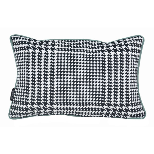 Sierkussen Velvet Pied-De-Poule Flower | 30 x 50 cm | Polyester