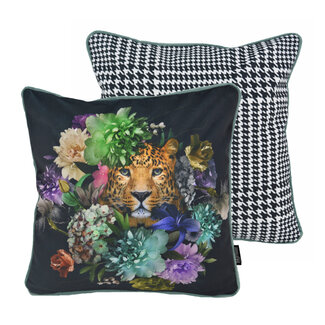 Gek op kussens! Sierkussen Velvet Pied-De-Poule Leopard | 45 x 45 cm | Polyester
