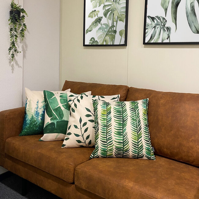 Sierkussen Watercolor Seaweed | 45 x 45 cm | Katoen/Linnen