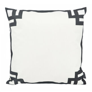 Gek op kussens! Sierkussen White & Black Greek Key - Outdoor | 45 x 45 cm | Katoen/Polyester