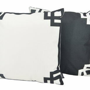 Sierkussen White & Black Greek Key - Outdoor | 45 x 45 cm | Katoen/Polyester