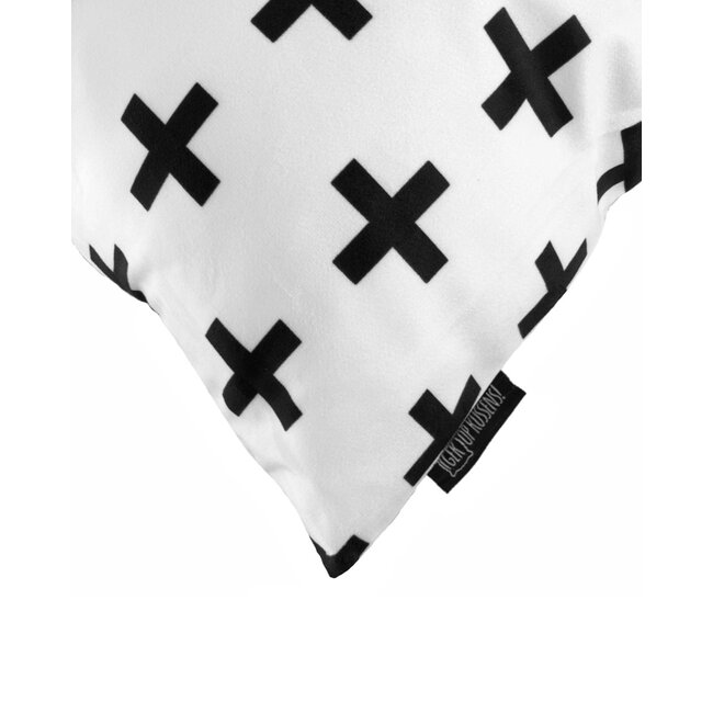 Sierkussen Wit-Zwart Kruisjes | 45 x 45 cm | Katoen/Polyester