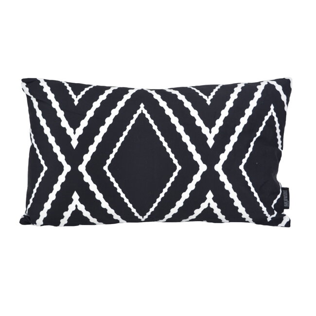 Sierkussen Yana Black Long | 30 x 50 cm | Katoen/Polyester