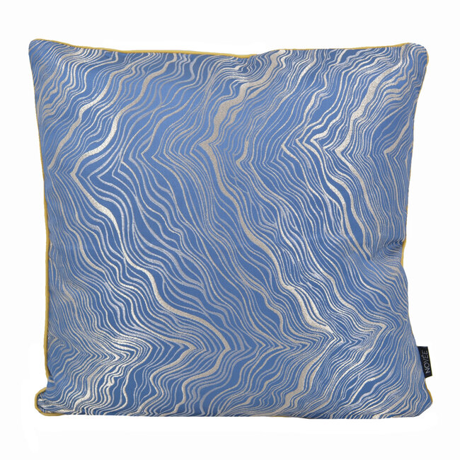 Sierkussen Zinzi Gold / Blue | 45 x 45 cm | Jacquard / Polyester