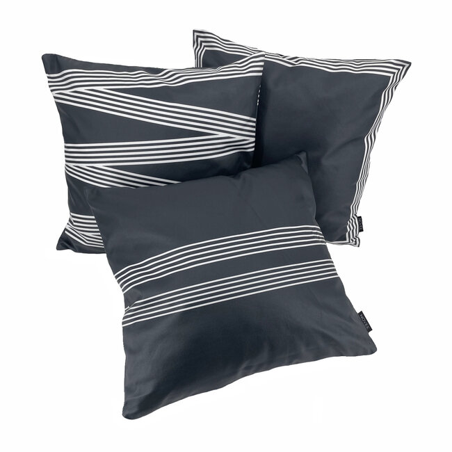 Sierkussen Zwart/Wit Vierkant - Outdoor | 45 x 45 cm | Polyester