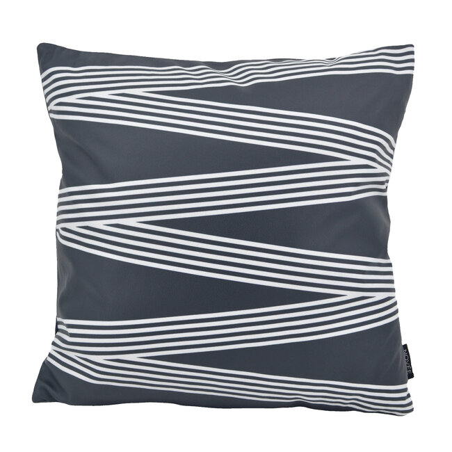 Sierkussen Zwart/Wit Zigzag - Outdoor | 45 x 45 cm | Polyester