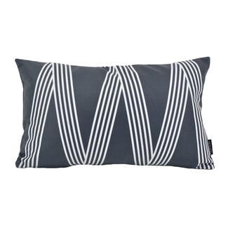 NOVÉE Sierkussen Zwart/Wit Zigzag - Outdoor | 30 x 50 cm | Polyester