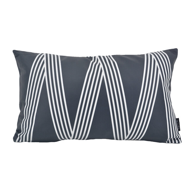 Sierkussen Zwart/Wit Zigzag - Outdoor | 30 x 50 cm | Polyester