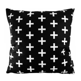 Gek op kussens! Sierkussen Zwart-Wit Kruisjes | 45 x 45 cm | Katoen/Polyester