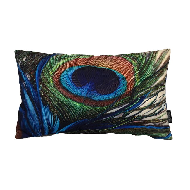 Sierkussen Peacock Feather / Pauw Long 1 | 30 x 50 cm | Katoen/Linnen