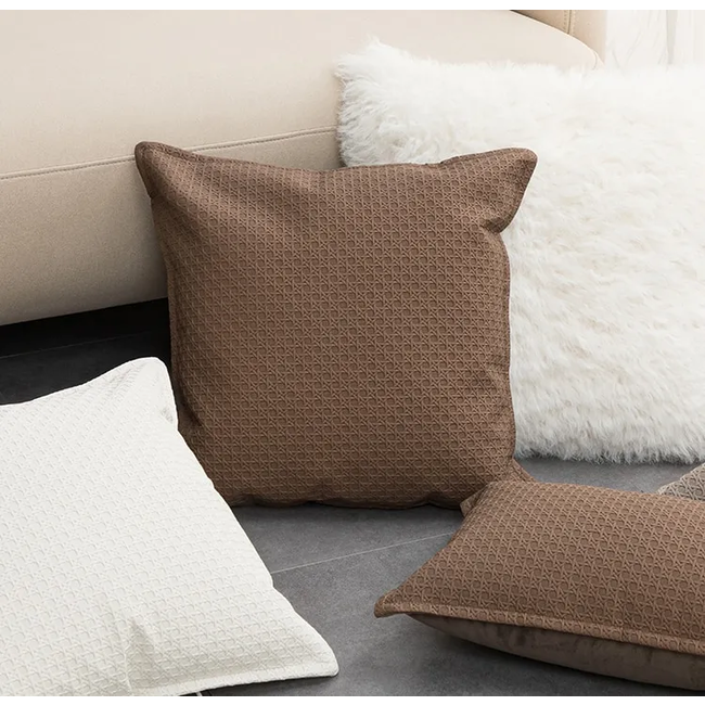 Embossed Brown Kissenbezug | 45x45 cm | PU - Leder