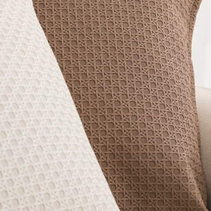 Embossed Cream Kussenhoes | 45x45 cm | PU Leder