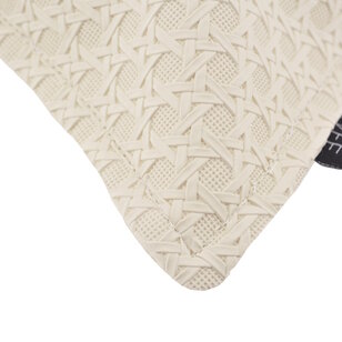 Embossed Cream Kussenhoes | 45x45 cm | PU Leder