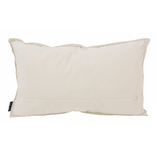 Embossed Cream Kissenbezug | 30x50 cm | PU - Leder