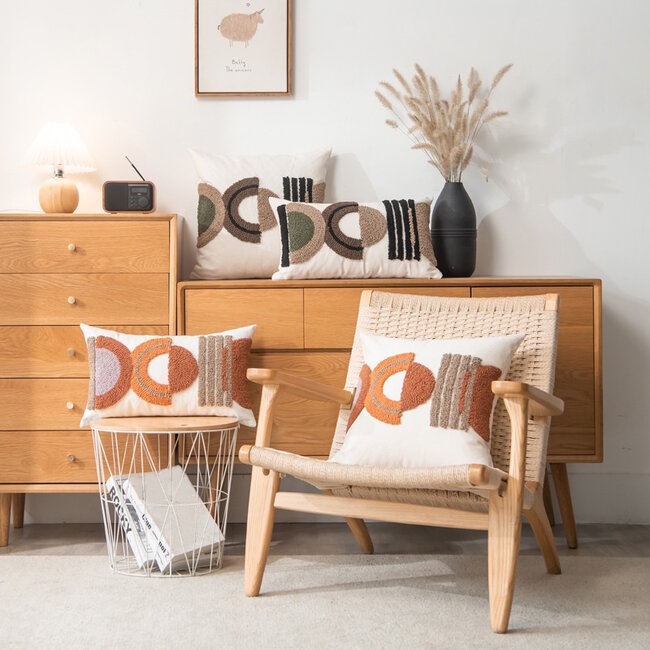 Embroidery Boho Brown Kissenbezug | 30x50 cm | Baumwolle